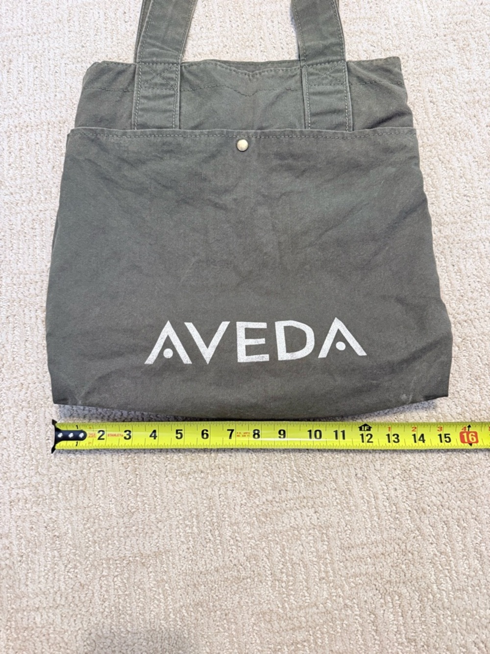 AVEDA Dark Olive Canvas Logo Tote - Picture 7 of 8